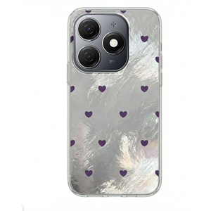 TECNO - Spark 20 Zebana Pink Heart Silikon Kılıf - Kırmızı