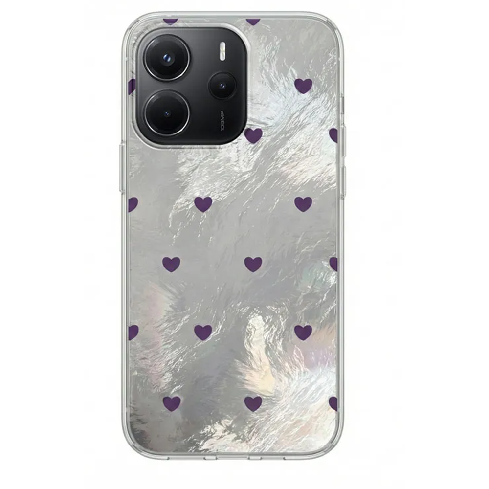 Xiaomi - Redmi Note 14 Zebana Pink Heart Silikon Kılıf