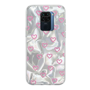 Xiaomi - Redmi Note 9 Pro Zebana Pink Heart Silikon Kılıf