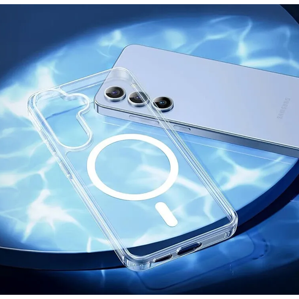 Samsung - Galaxy A17 Şeffaf Magsafe Silikon Kılıf (Kablosuz Şarj Destekli) - Şeffaf