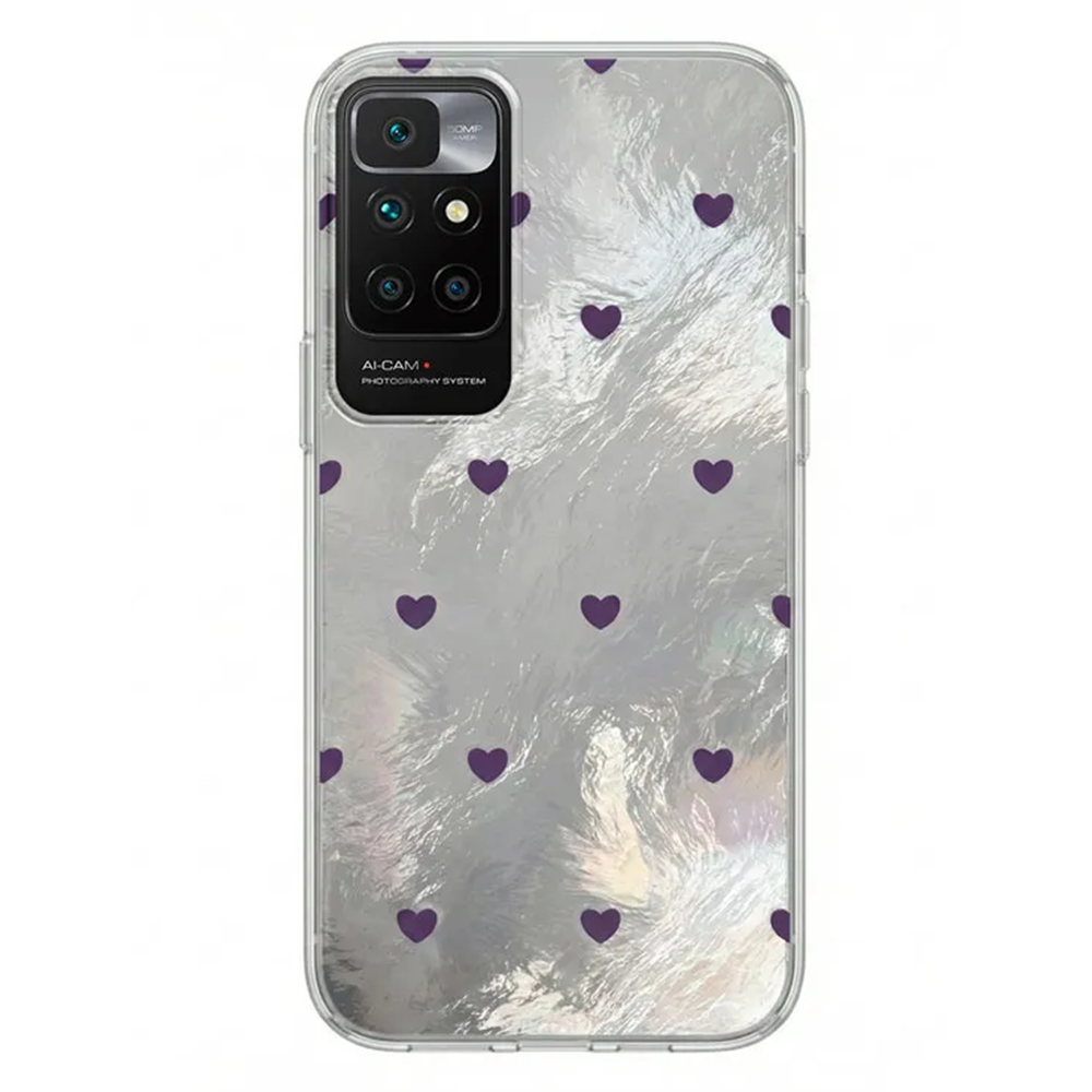 Xiaomi - Redmi 10 Zebana Pink Heart Silikon Kılıf