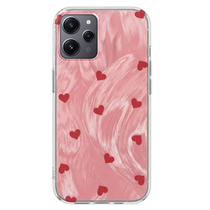 Xiaomi - Redmi 12 Zebana Pink Heart Silikon Kılıf